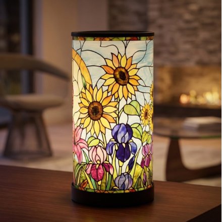 Stained Glass Lamp Flowers, 22cm
