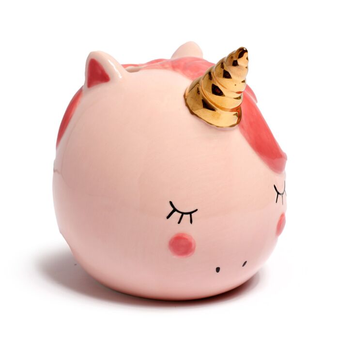 Ceramic Money Box - Enchanted Rainbows Unicorn Pink