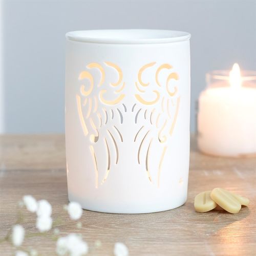 WHITE ANGEL WINGS CUT OUT OIL BURNER