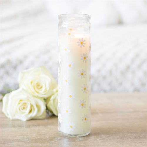 WHITE DAISY TUBE CANDLE