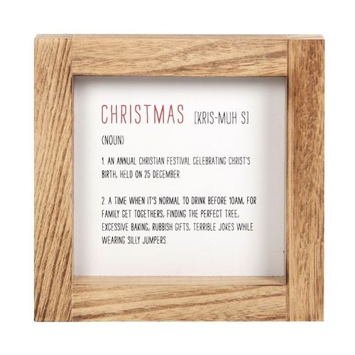 CHRISTMAS DEFINITION WOODEN SIGN