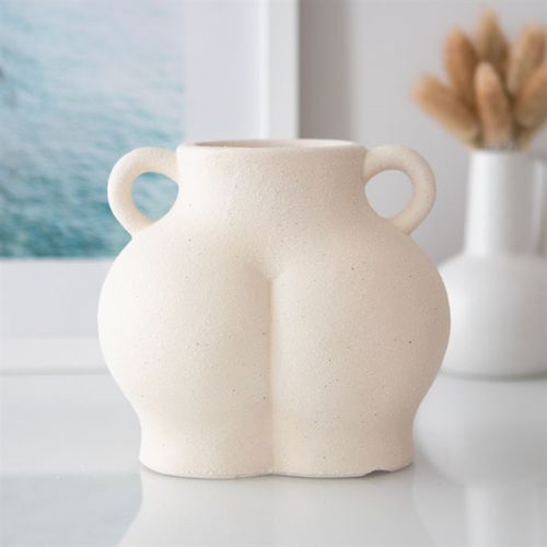 CREAM SPECKLE BUM PLANT POT - LAST CHANCE