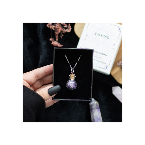 Crystal Chip Potion Bottle Necklace
