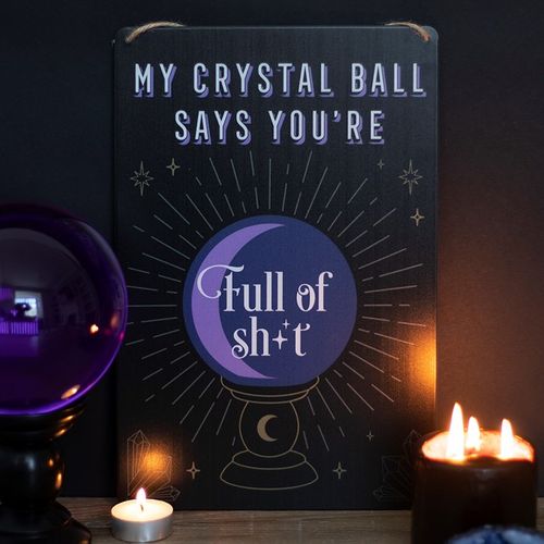 MY CRYSTAL BALL SAYS... METAL SIGN