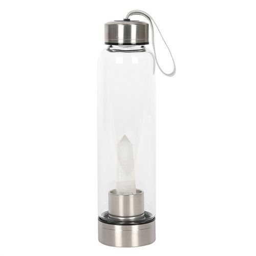 CLEAR QUARTZ ENERGISING GLASS WATER BOTTLE