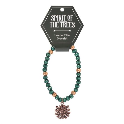 GREEN MAN WOODEN CHARM BRACELET