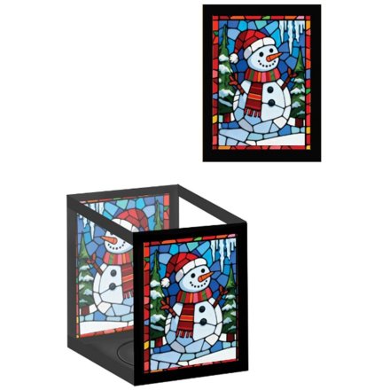 Snowman Tea Light Holder, 15cm