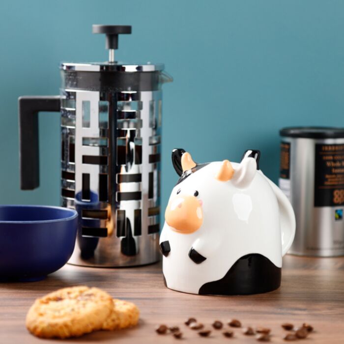 Bramley Bunch Farm Cow Upside Down Ceramic Shaped Mug