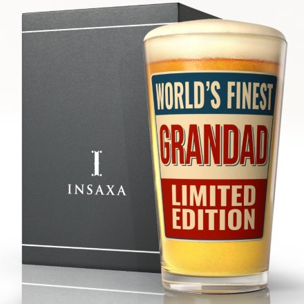 World’s Finest Grandad Beer Glass, 1 pint / 570ml