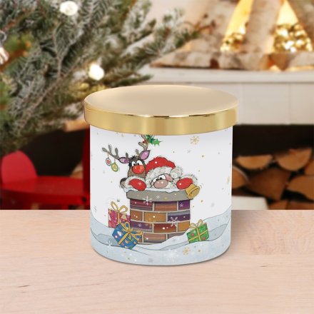 Xmas Bug Art Santa Candle