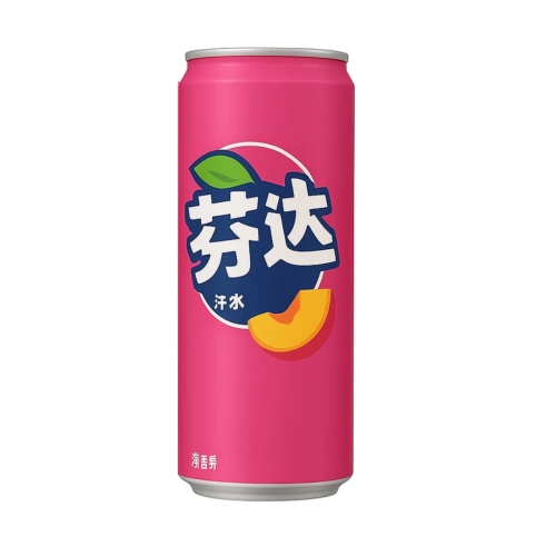 Fanta Peach Flavour Fizzy Drink Slimline Can 330ml