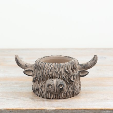 Highland Cow plant Pot, 23.5cm