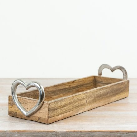 Tray with Heart Handles, 41cm