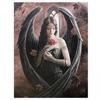 19x25cm Angel Rose Canvas Plaque by Anne Stokes - LAST CHANCE