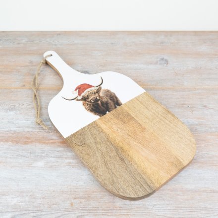 Festive Highland Cow Chopping Board 50cm