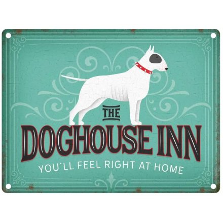 The Dog House Inn Metal Sign, 20cm