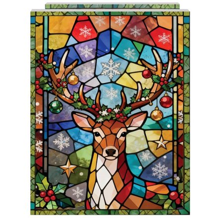 Light Up Reindeer Plaque, 21cm