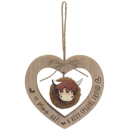 Moo Friend Cow Heart Hanger, 15cm