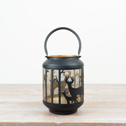 Metal Deer Lantern, 22cm