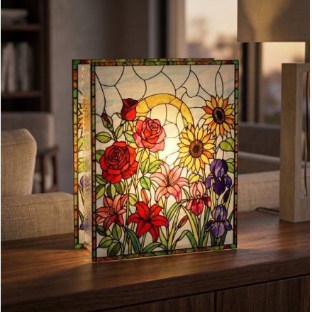 Stained Glass Flowers LED , 21cm