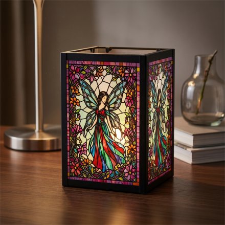 Stained Glass Tealight Fairy, 15cm