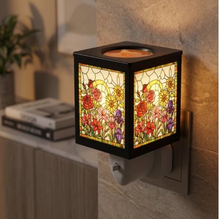 Stained Glass Aroma Lamp Flowers, 14cm
