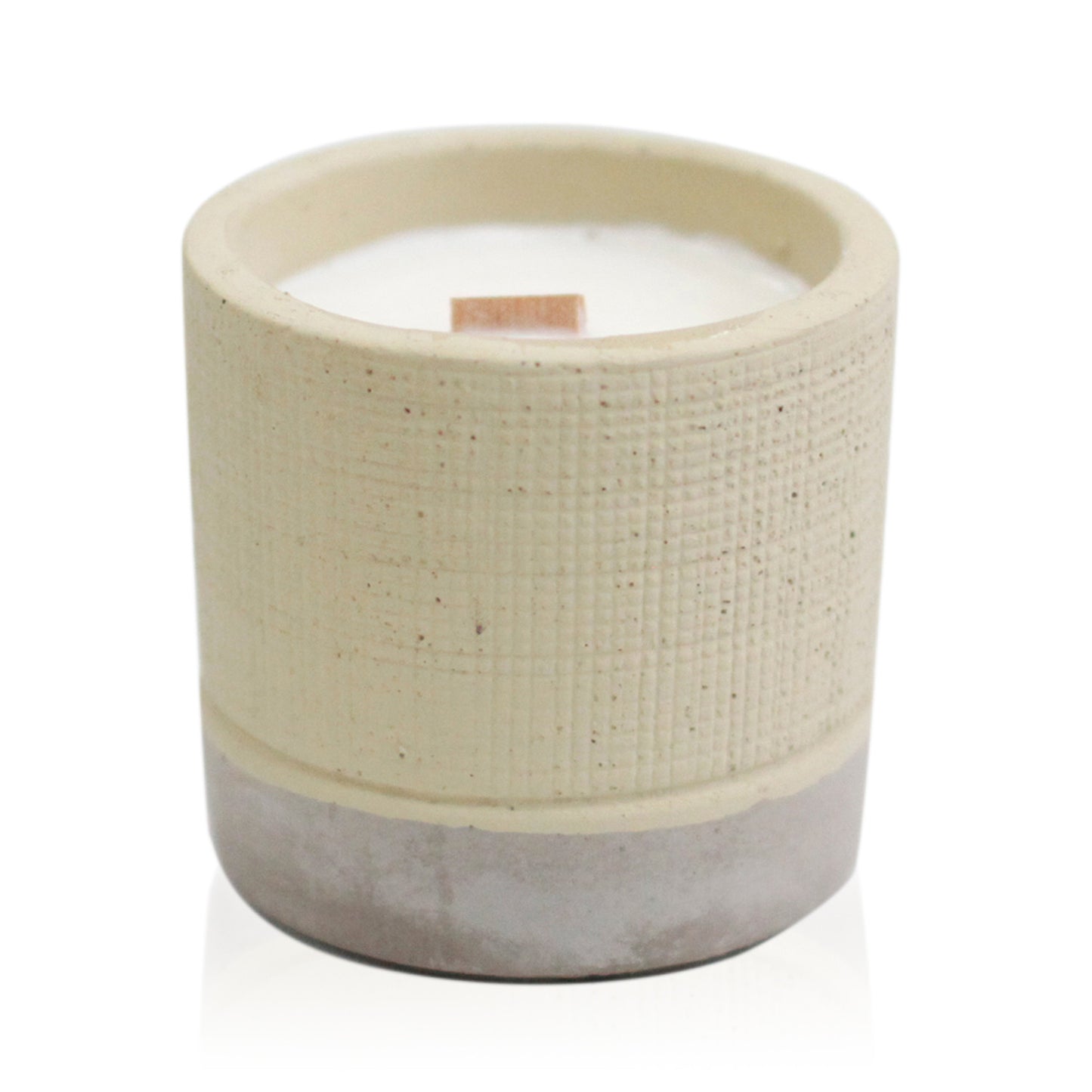 Concrete Wooden Wick Candle Pot - Grey - Coffee in the Club