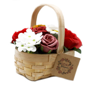 Bouquet in Wicker Basket