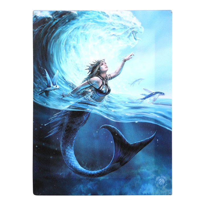 19x25cm Water Element Sorceress Canvas Plaque by Anne Stokes - LAST CHANCE