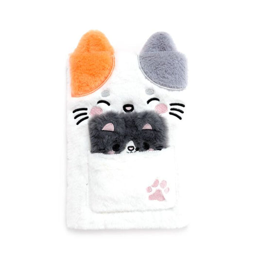 Plush A5 Notebook with Pouch & Mini Notebook - Adoramals Lola the Cat