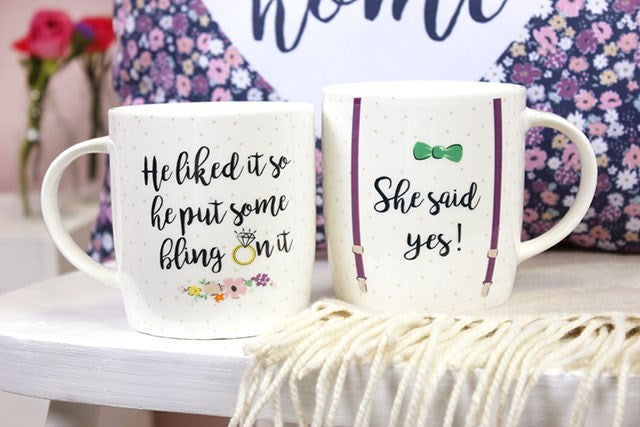 She Said Yes Mugs Couples Mug Set