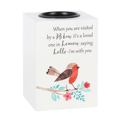 VISITED BY A ROBIN TEALIGHT HOLDER