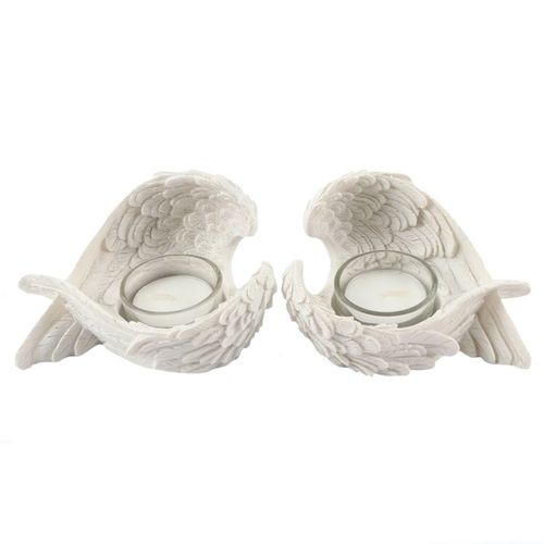 SET OF 2 WINGED CANDLE HOLDERS