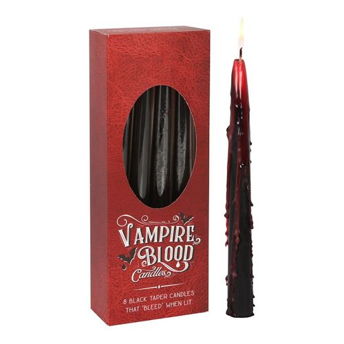 SET OF 8 VAMPIRE BLOOD TAPER CANDLES