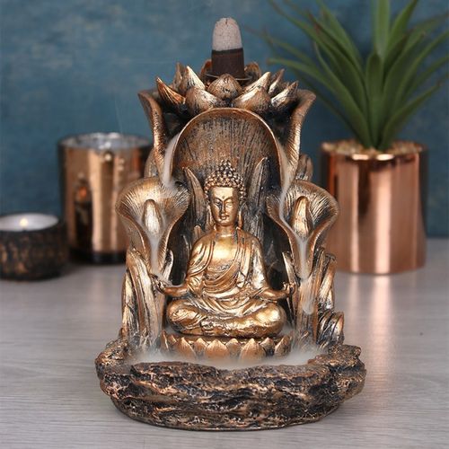 BRONZE BUDDHA BACKFLOW INCENSE BURNER - LAST CHANCE