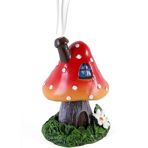 RED SMOKING TOADSTOOL INCENSE CONE HOLDER