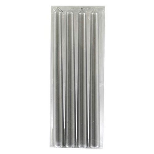 SET OF 4 SILVER TAPER CANDLES - LAST CHANCE