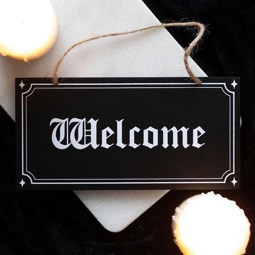 GOTHIC WELCOME HANGING SIGN
