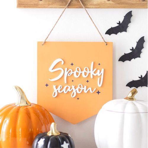 ORANGE SPOOKY SEASON HANGING SIGN