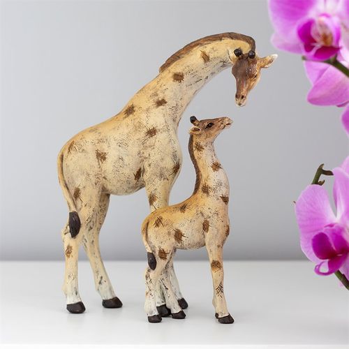 STAND TALL GIRAFFE MOTHER AND BABY ORNAMENT