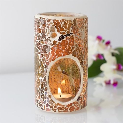 PILLAR CRACKLE GLASS OIL BURNER