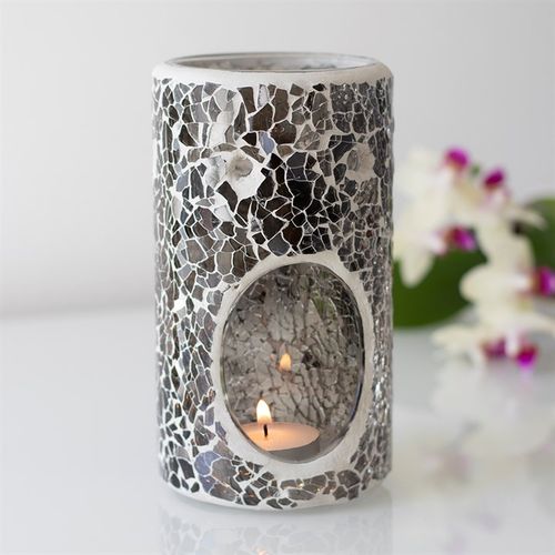 PILLAR CRACKLE GLASS OIL BURNER