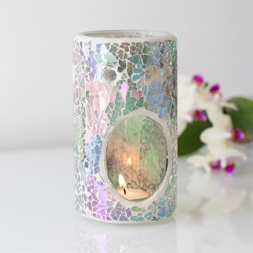 PILLAR CRACKLE GLASS OIL BURNER