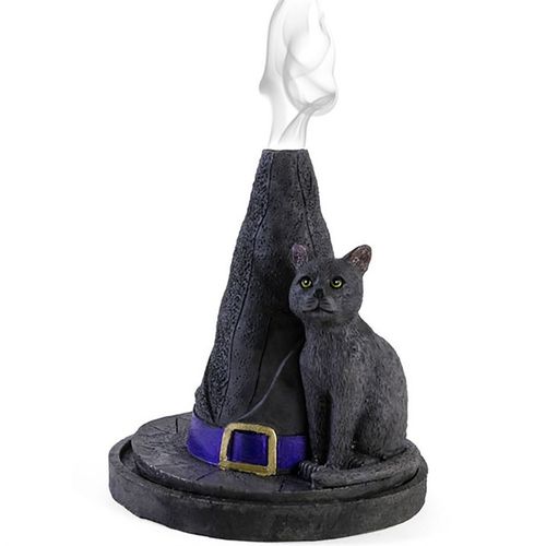 WITCH HAT WITH CAT INCENSE CONE HOLDER
