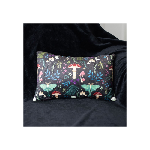 40CM RECTANGULAR DARK FOREST PRINT CUSHION