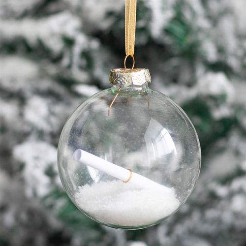 CHRISTMAS WISH HANGING GLASS BAUBLE