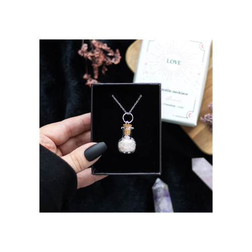 Crystal Chip Potion Bottle Necklace