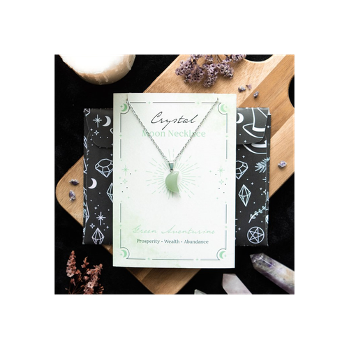 Crystal Moon Necklace on Greeting Card