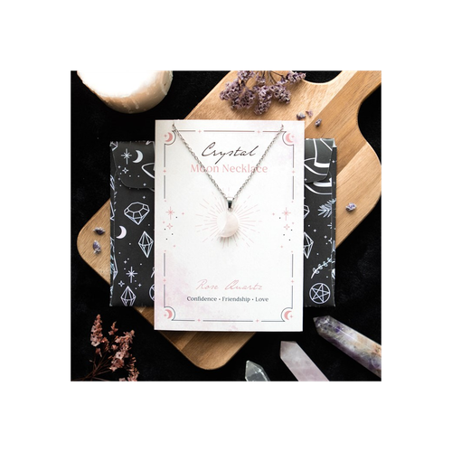 Crystal Moon Necklace on Greeting Card