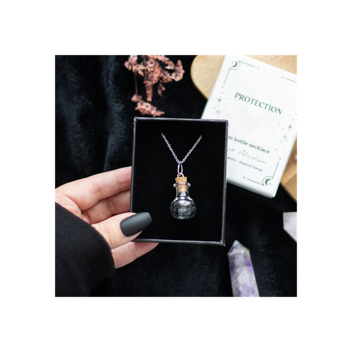 Crystal Chip Potion Bottle Necklace